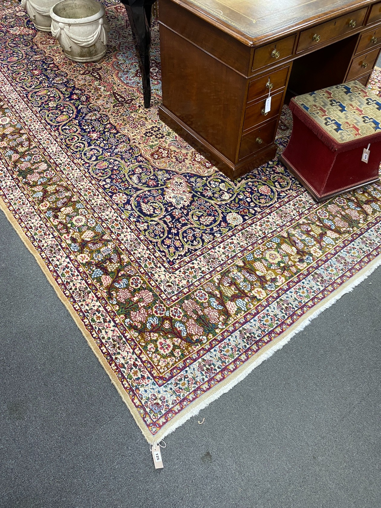 A North West Persian blue ground carpet, 410 x 280cm